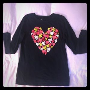 Navy blue long sleeved t- shirt with smiley faces